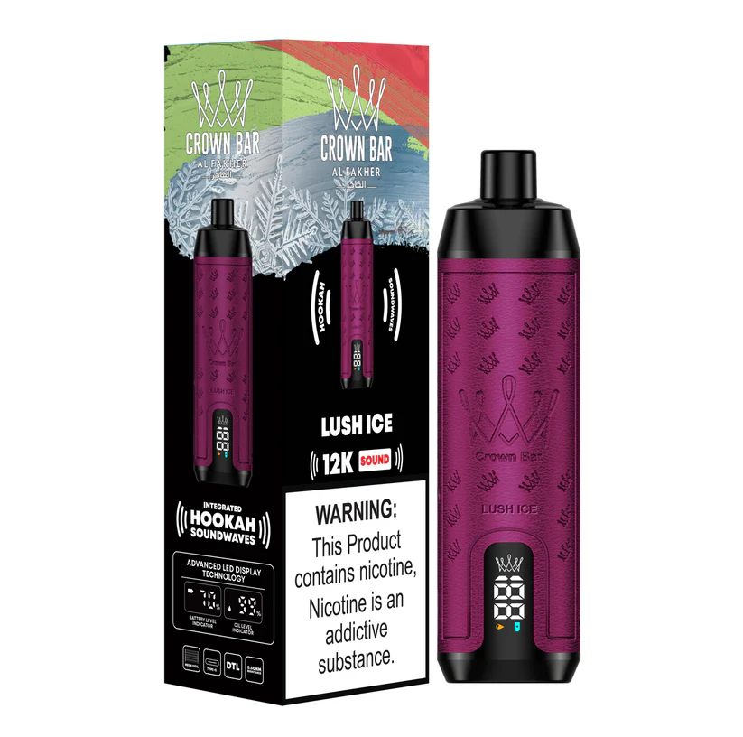 Authentic Alfaher Crown Bar 12000 Puffs Low-Dyne Hookah Sonic E-cigarette with Liquid Level and Battery Display - Large Smoke Volume - Multiple Flavors Available - Image 11